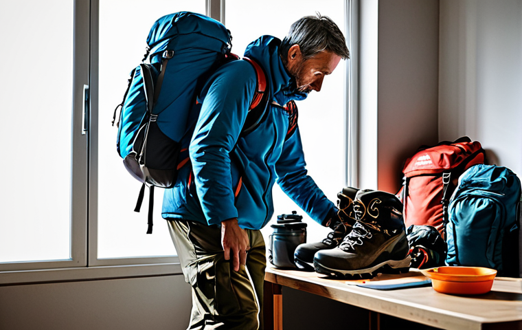 Kilimanjaro Climber Preparation**

A person in appropriate hiking gear, fully clothed, checking equipment in a well-lit room with a backpack, hiking boots, and layered clothing visible; safe for work, professional preparation scene, perfect anatomy, natural proportions, appropriate content, family-friendly.

**